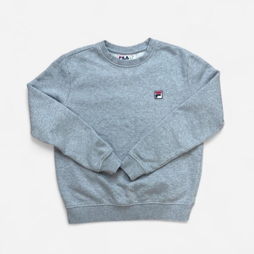 Fila Mens Gray Fleece Lined Crewneck Sweatshirt Size S